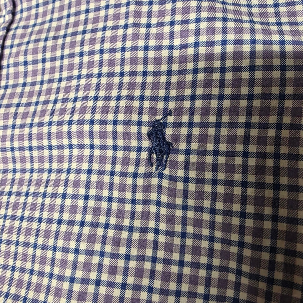 Polo Ralph Lauren Shirt Mens XL Gingham Button Down Purple Blue Preppy - Picture 3 of 9